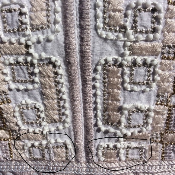 Anthropologie One September Cream Beaded Top Sz-XS - Picture 7 of 7